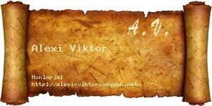 Alexi Viktor névjegykártya